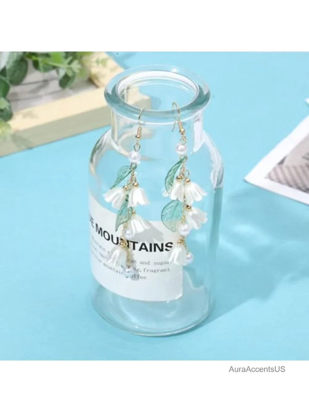 Set of 3 Floral Dangle Earrings for Women - 316L Stainless Steel and Acrylic